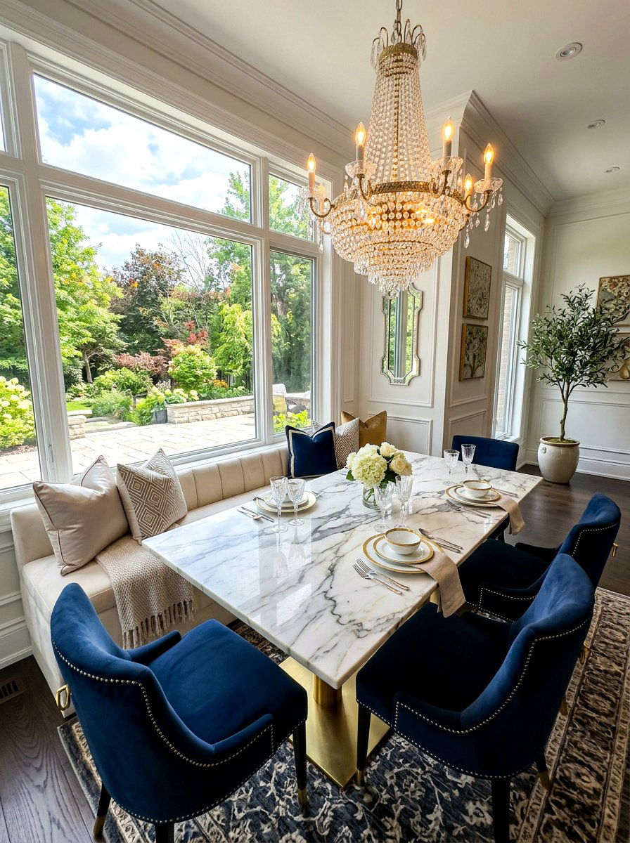 Luxury Marble Top Nook - 30 breakfast window nook ideas