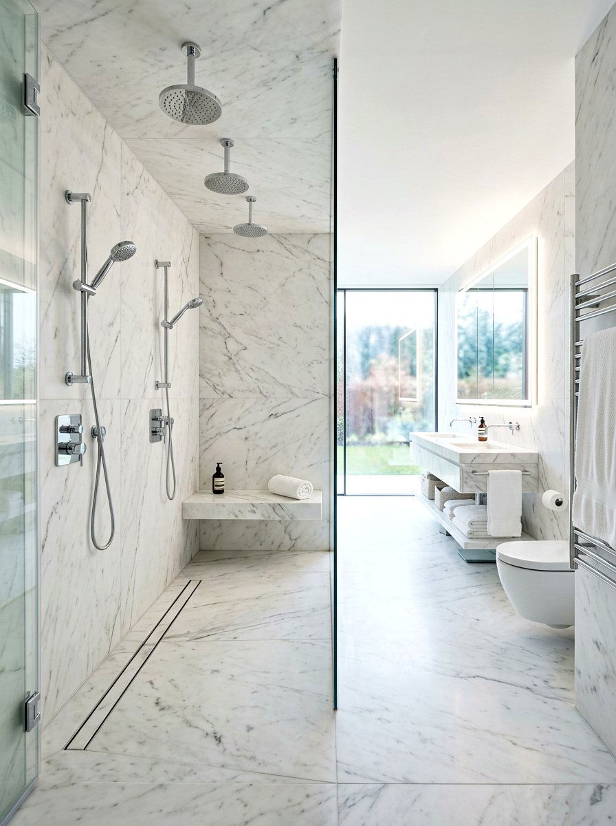 Luxury Marble Wet Room - 30 spa corner ideas