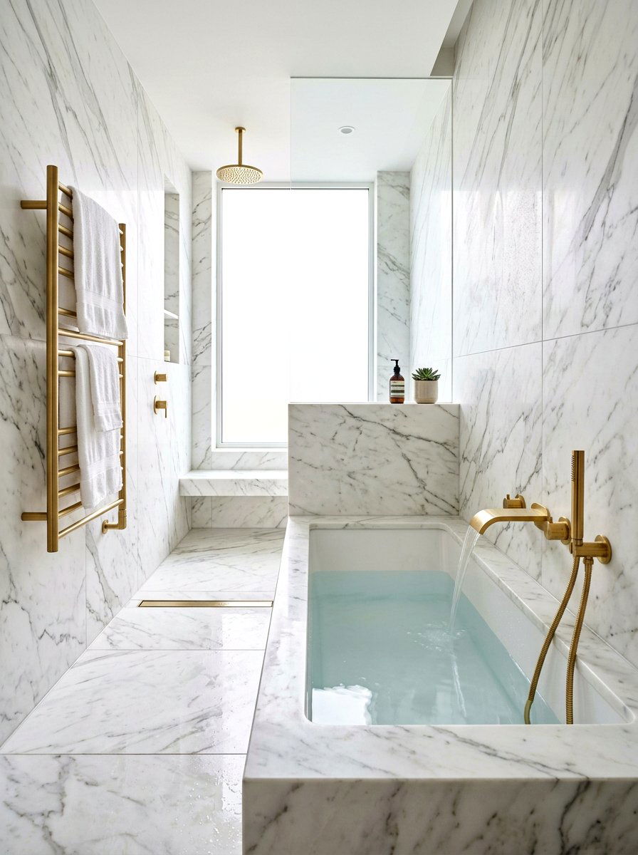 Luxury Marble Wet Room - 30 ice bath room ideas