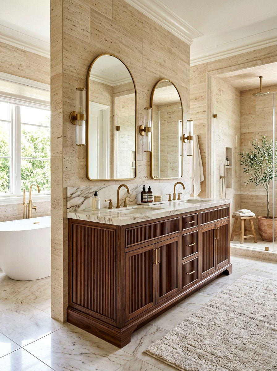 Luxury Master Fluted Vanity - 30 fluted vanity ideas