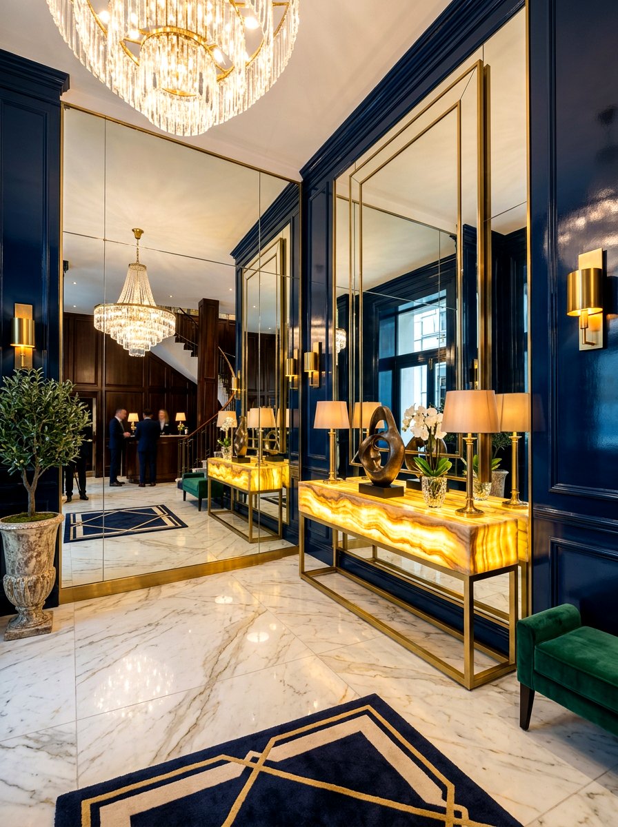 Luxury Mirror Entryway Finish - 30 mirror wrapped foyer ideas