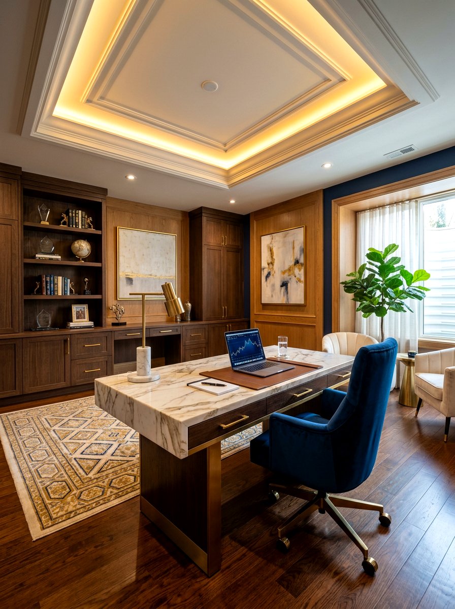 Luxury Modern Basement Office - 30 basement office ideas