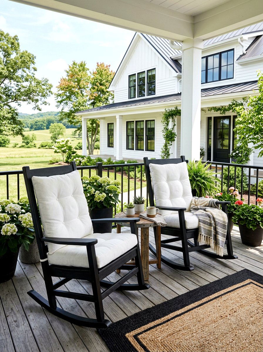 Luxury Modern Farmhouse Rocking Area - 30 luxury front porch styling ideas