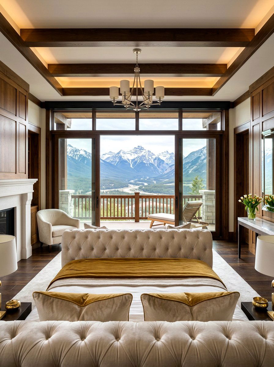 Luxury Mountain View Bedroom - 30 cabin bedroom ideas