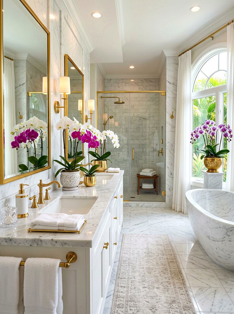 Luxury Orchid Spa - 30 bloomcore bathroom ideas