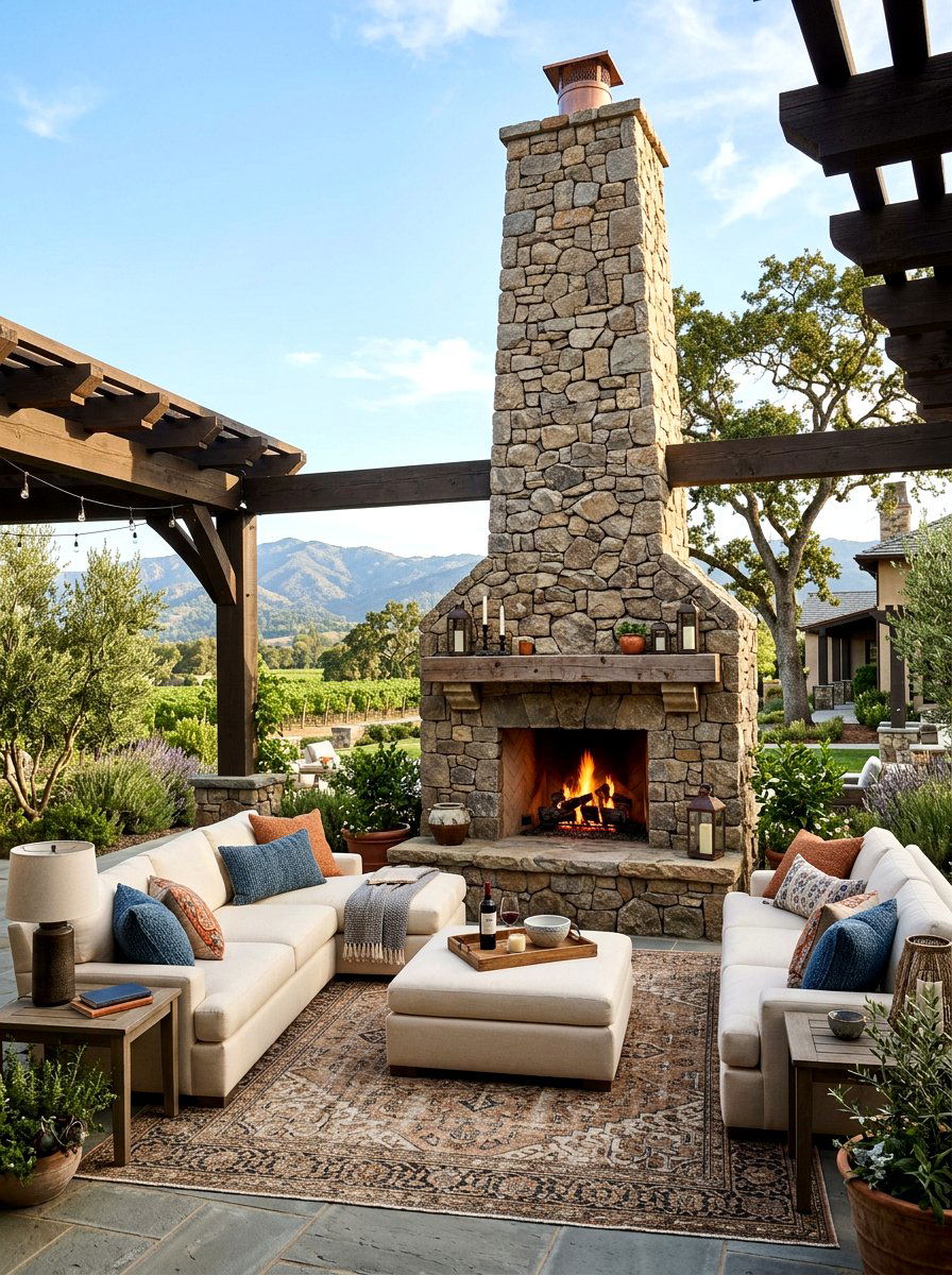 Luxury Outdoor Fireplace Lounge - 30 fire lounge backyard ideas