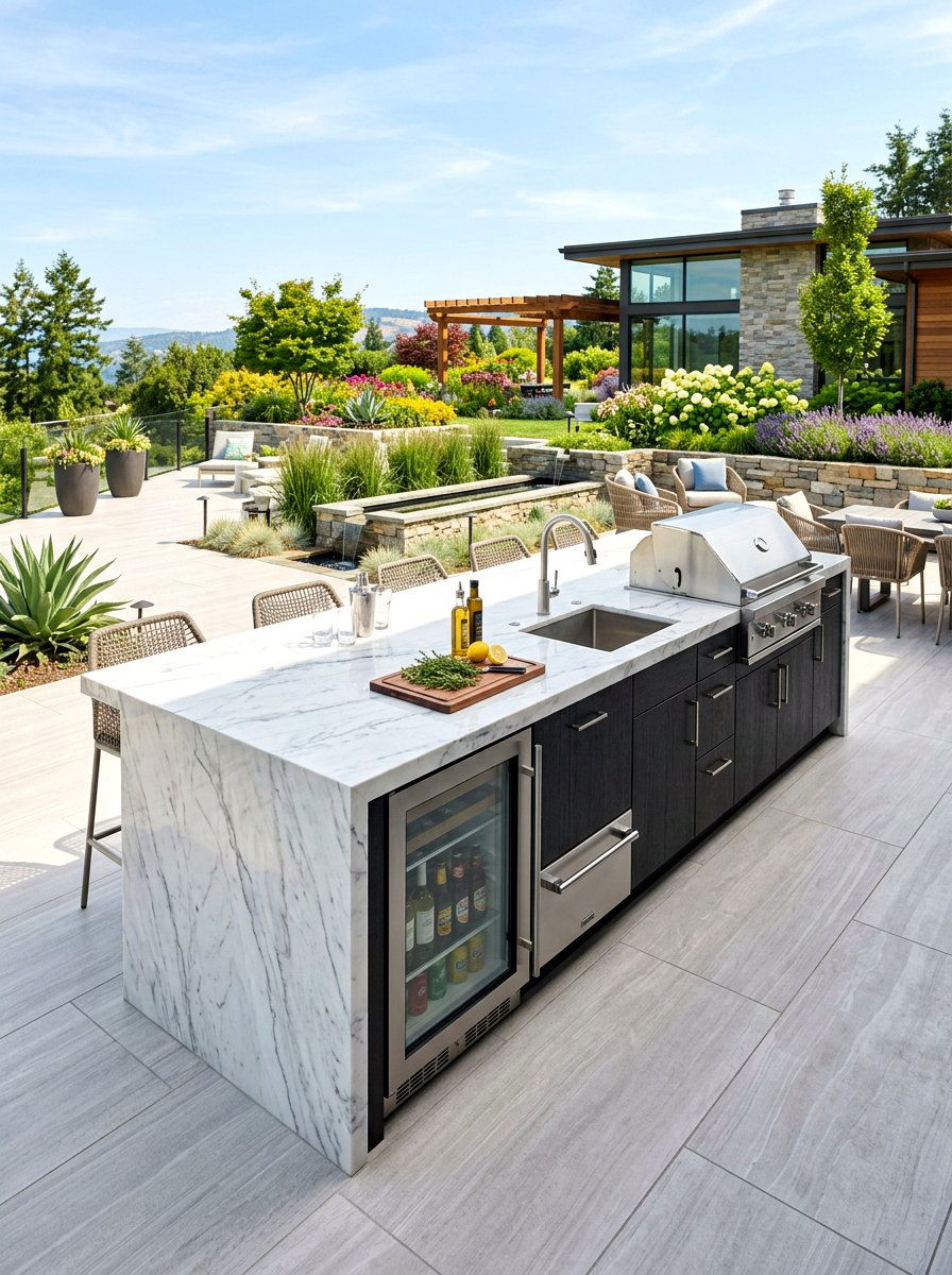 Luxury Outdoor Island - 30 outdoor prep station ideas