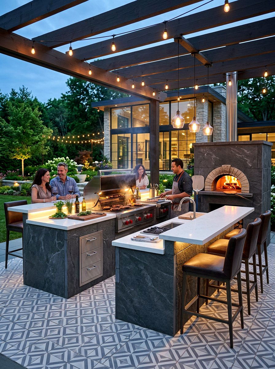 Luxury Outdoor Kitchen - 30 no grass backyard luxury ideas