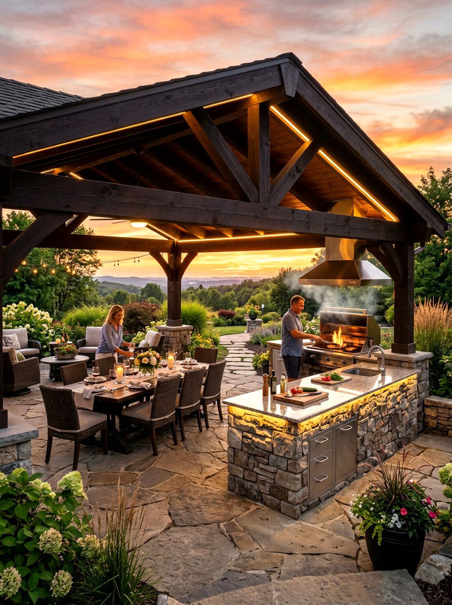 Luxury Outdoor Kitchen Gazebo - 30 cozy gazebo ideas