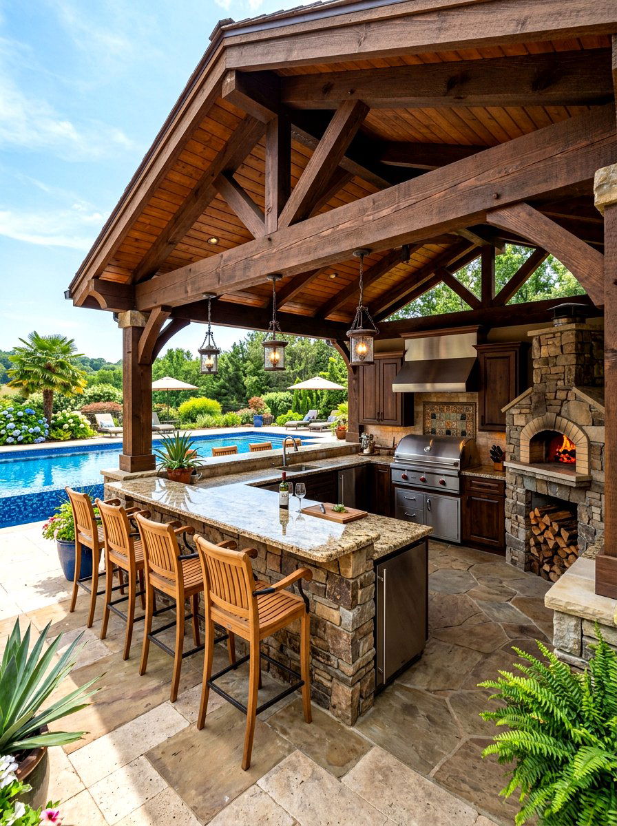 Luxury Outdoor Kitchen Pavilion - 30 pool pavilion ideas