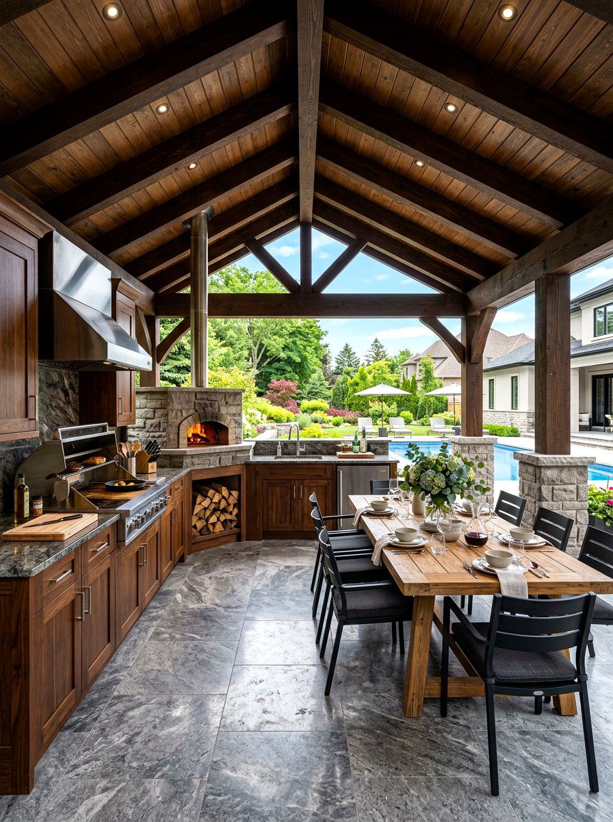 Luxury Outdoor Kitchen Pavilion - 30 outdoor retreat pavilion ideas