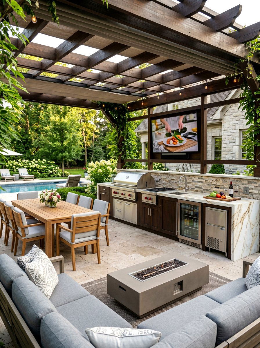 Luxury Outdoor Kitchen - 30 bbq area ideas