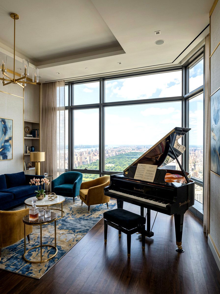 Luxury Penthouse Piano - 30 piano room ideas