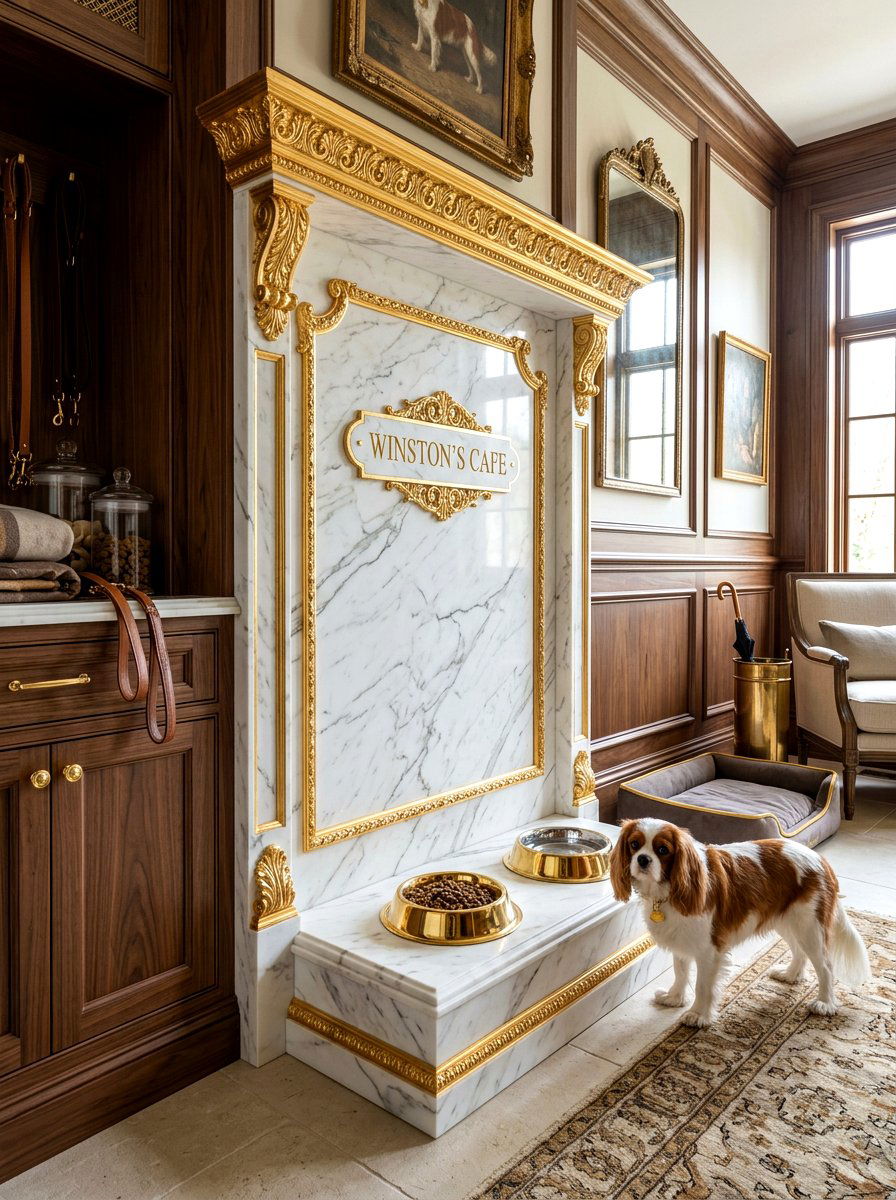 Luxury Pet Feeding Station - 30 mudroom pet feeding ideas