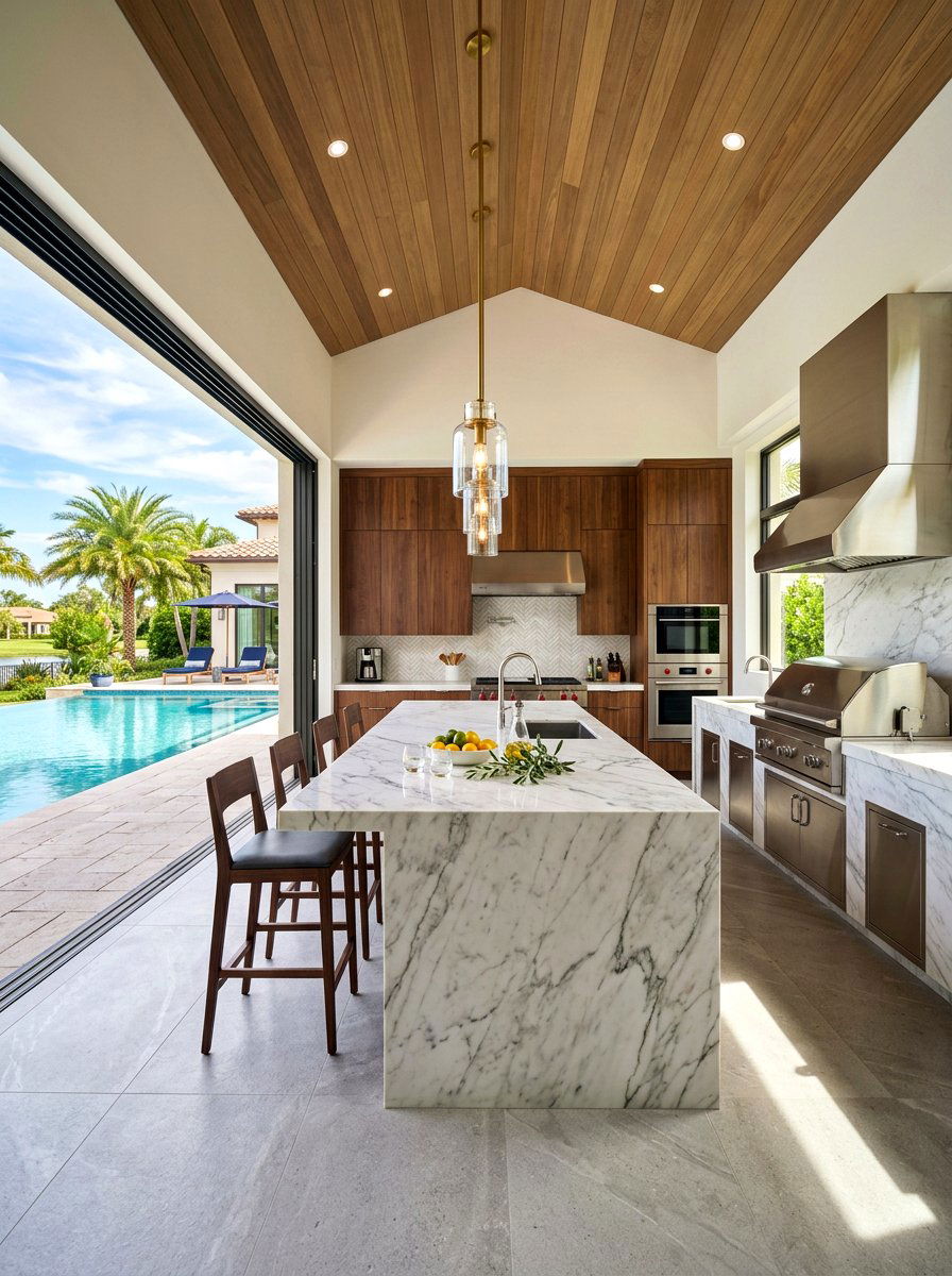 Luxury Pool House Kitchen - 30 pool house lounge backyard ideas