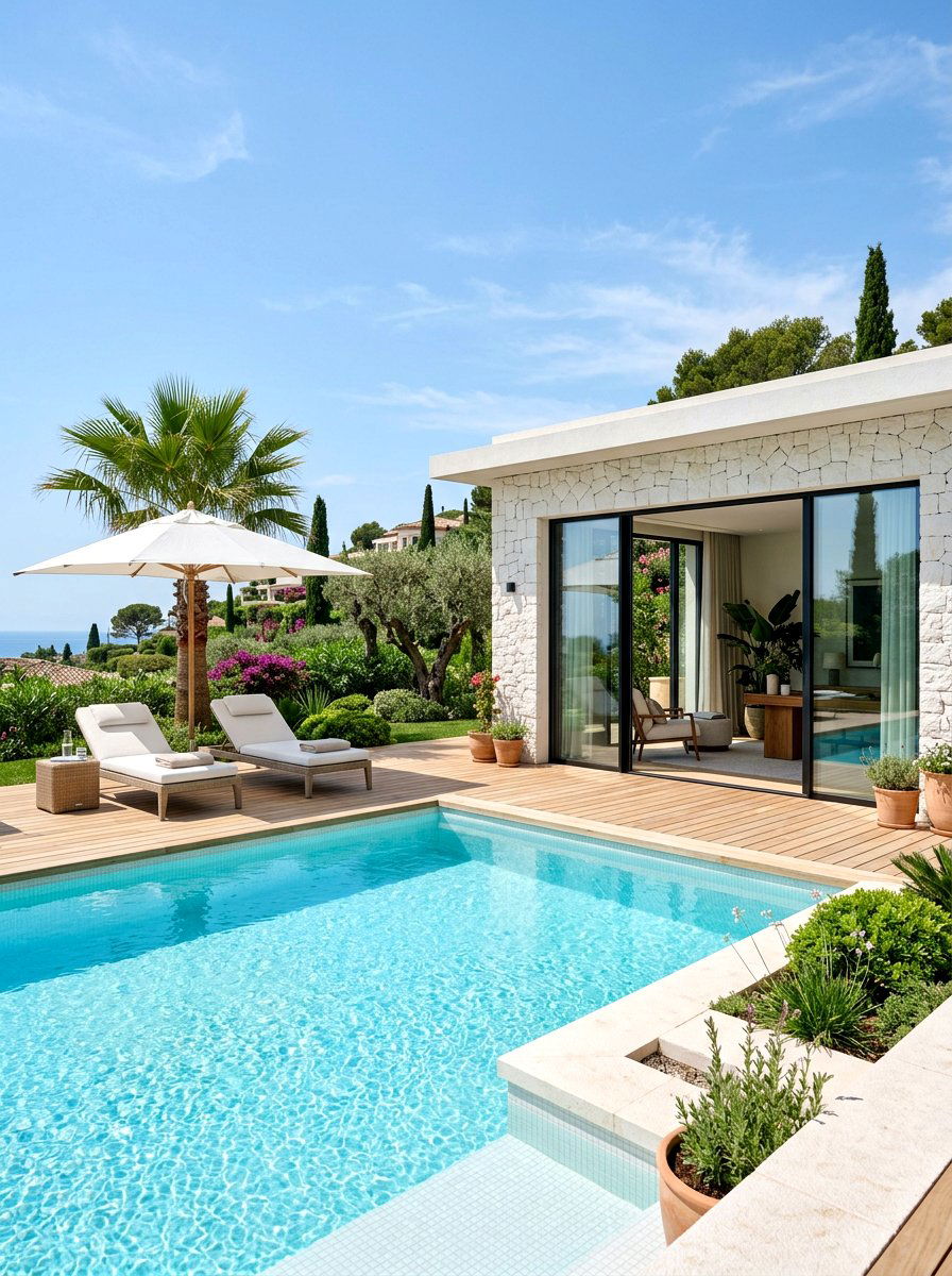 Luxury Poolside Studio - 30 garden studio shed ideas