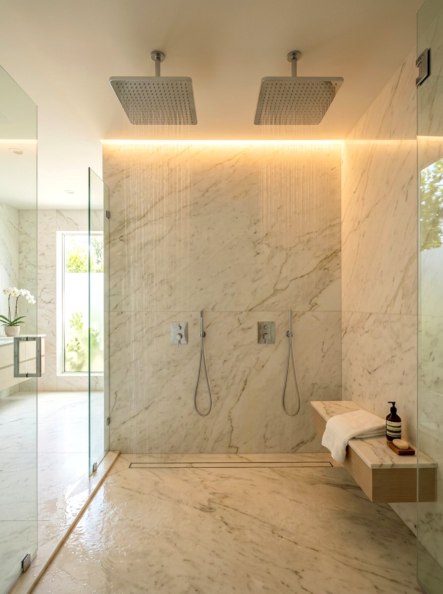 Luxury Rainfall Double Shower Head - 30 double shower head ideas