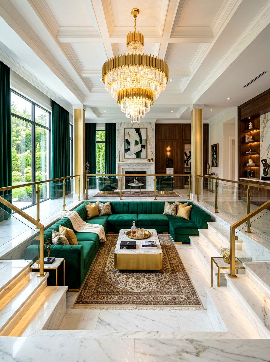 Luxury Recessed Living Space - 30 step down living room ideas