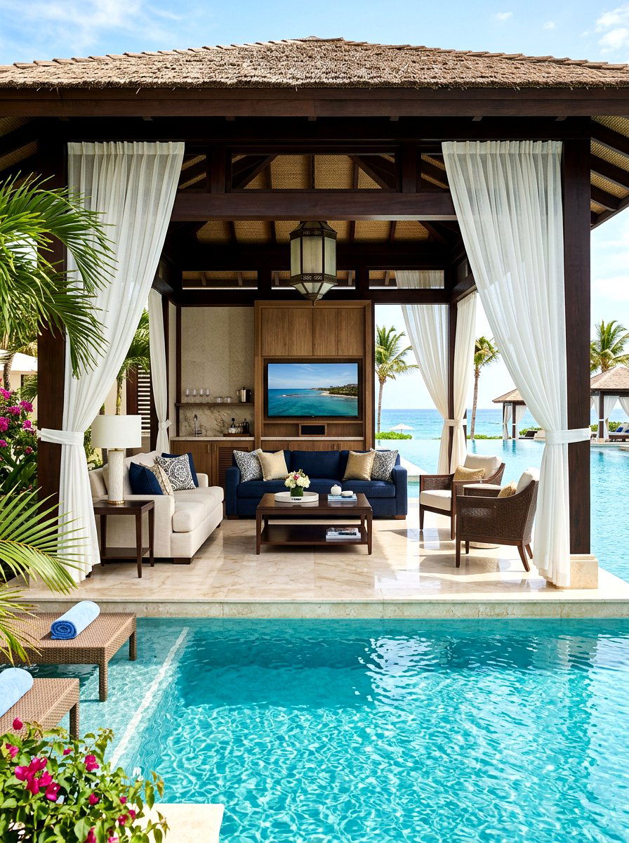 Luxury Resort Cabana - 30 pool cabana patio ideas