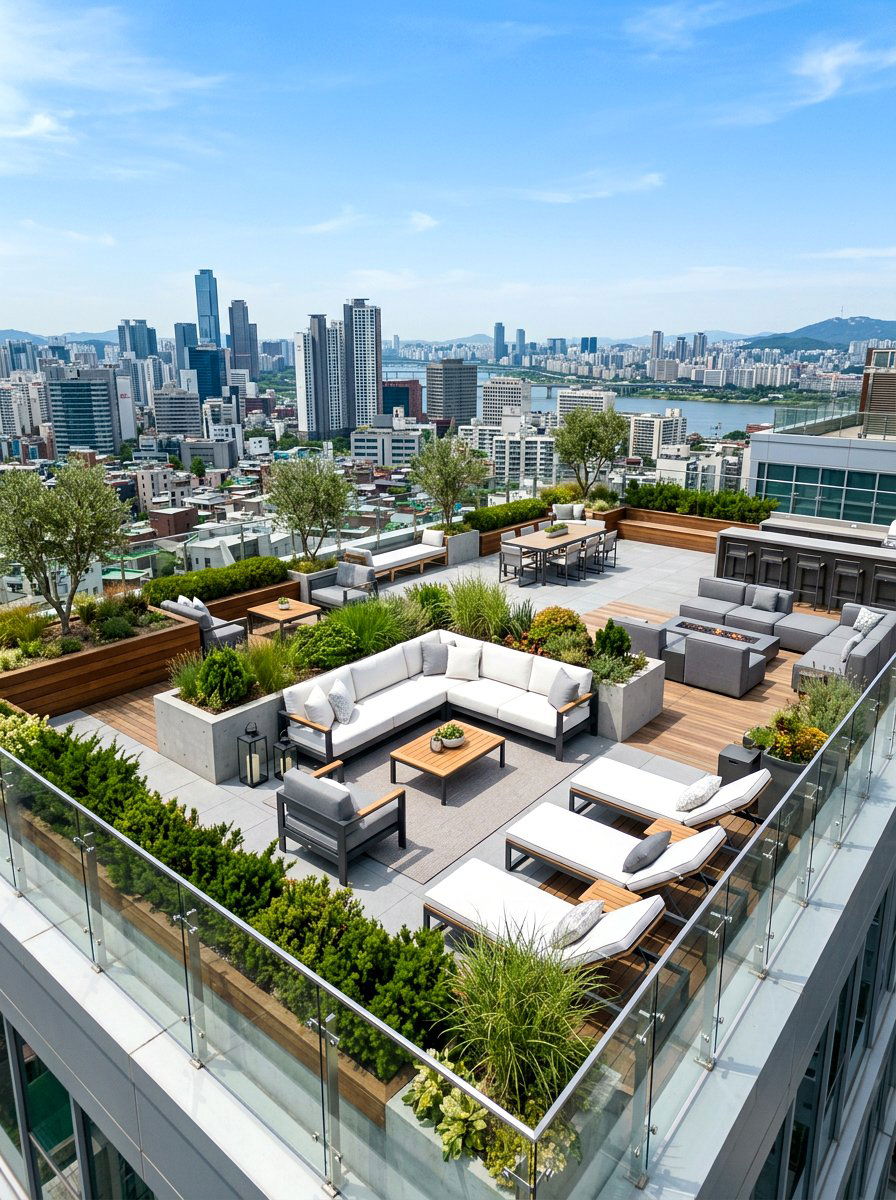 Luxury Rooftop Terrace - 30 modern backyard lounge ideas