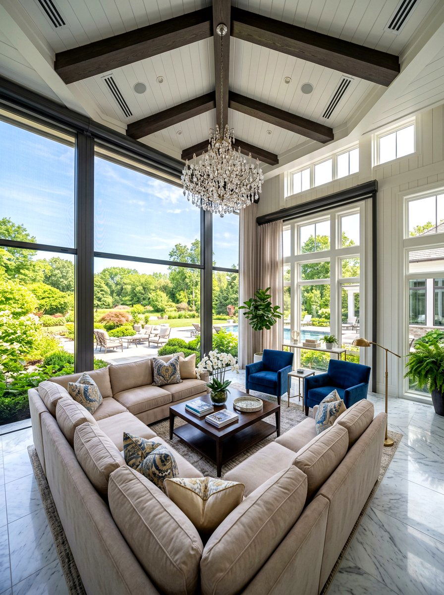 Luxury Screened Sunroom - 30 screened patio ideas
