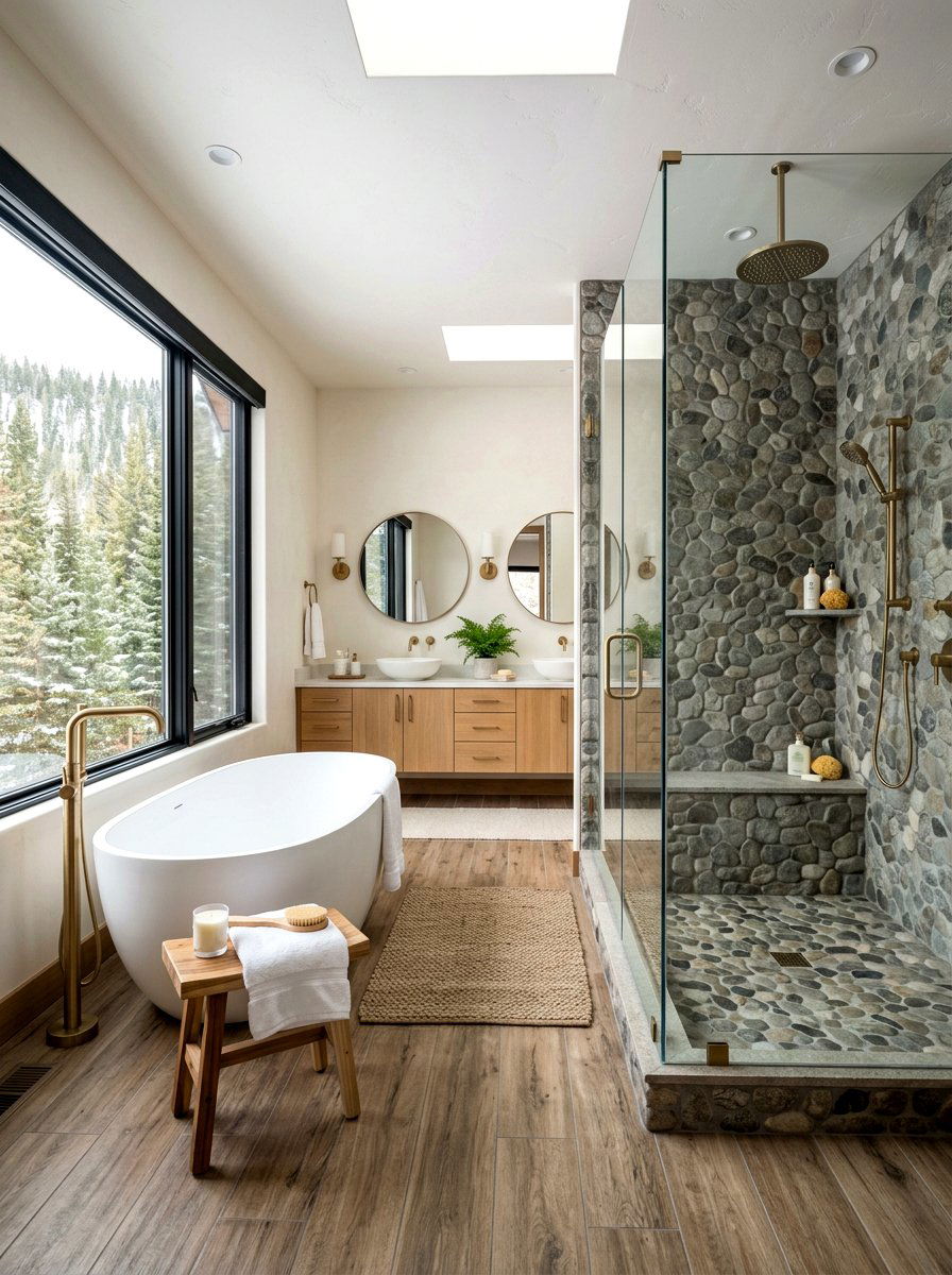Luxury Spa Bathroom - 30 ski chalet decor ideas