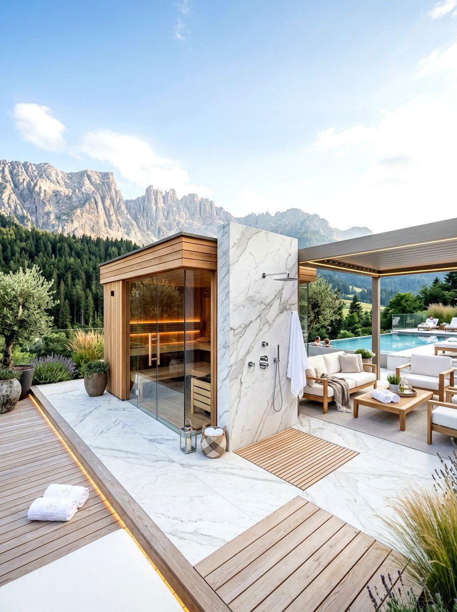 Luxury Spa Sauna Retreat - 30 sauna shed ideas