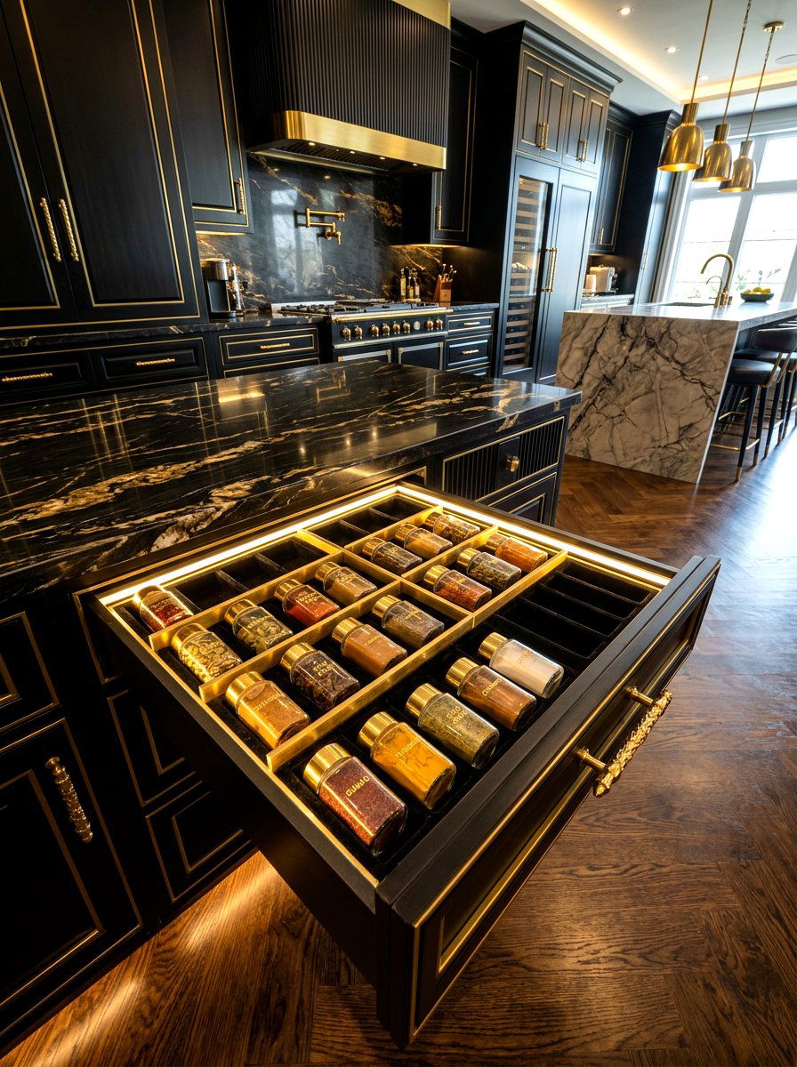 Luxury Spice Drawer - 30 spice drawer ideas