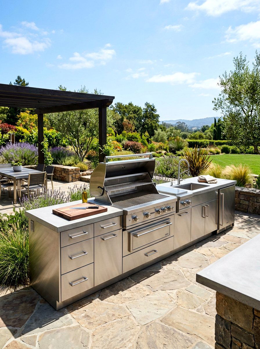 Luxury Stainless Steel Outdoor Kitchen - 30 grill patio layout ideas