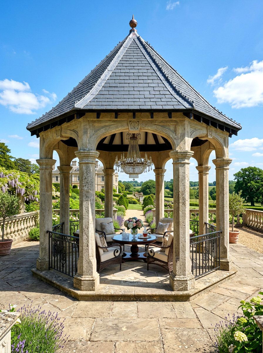 Luxury Stone Gazebo - 30 outdoor gazebo ideas