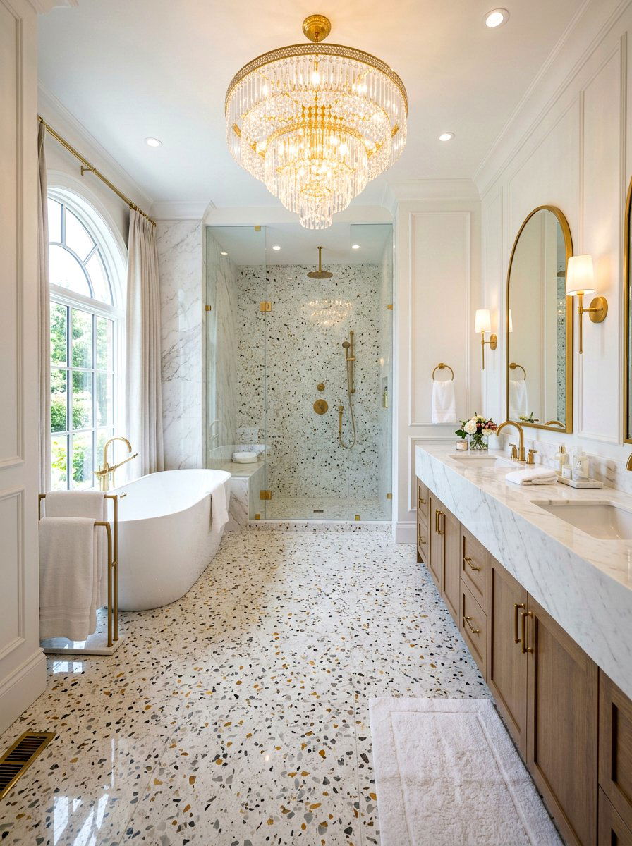 Luxury Terrazzo Bathroom - 30 terrazzo floor bathroom ideas