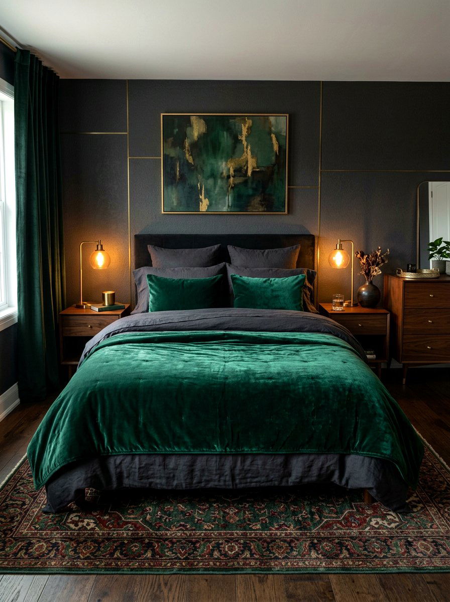 Luxury Velvet Bedding - 30 bedscape styling ideas
