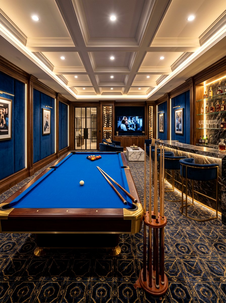 Luxury basement lounge - 30 billiards room ideas