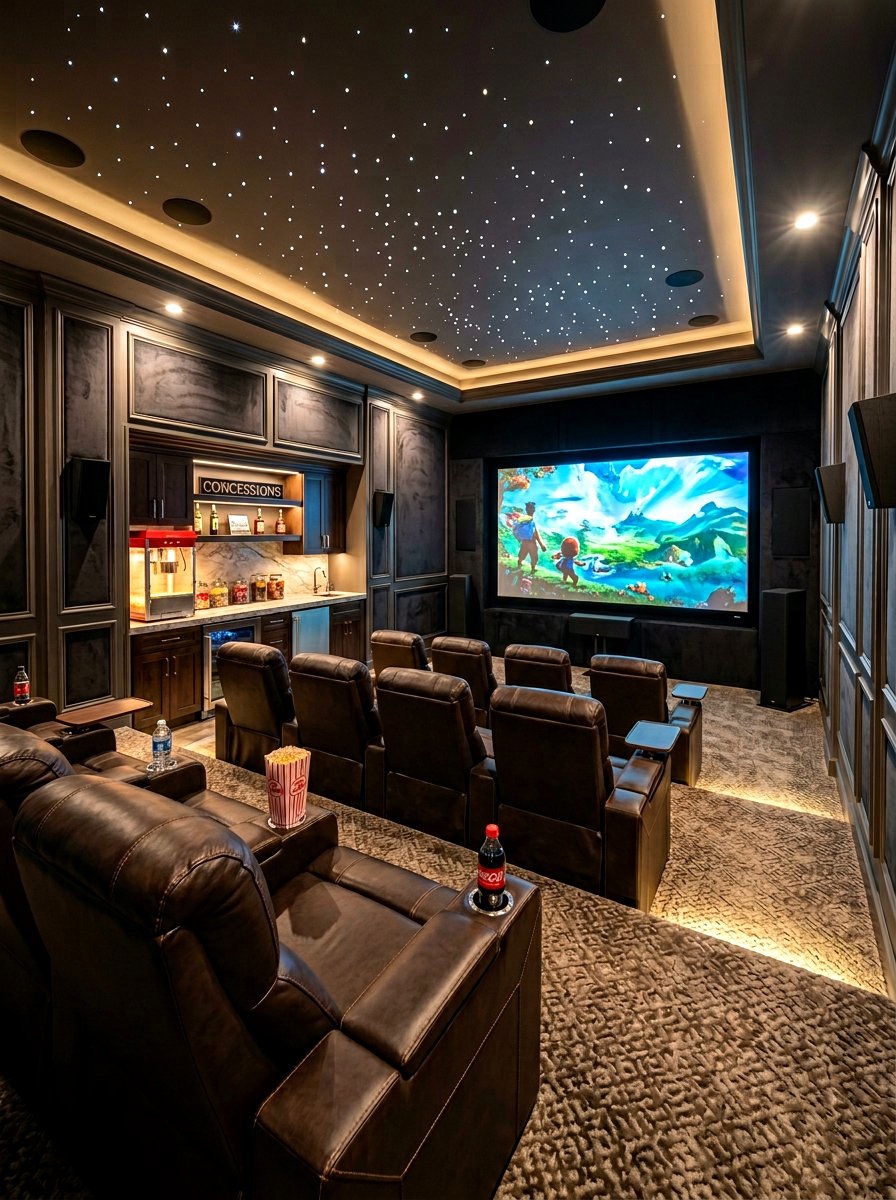 Luxury basement theater - 30 basement family lounge ideas