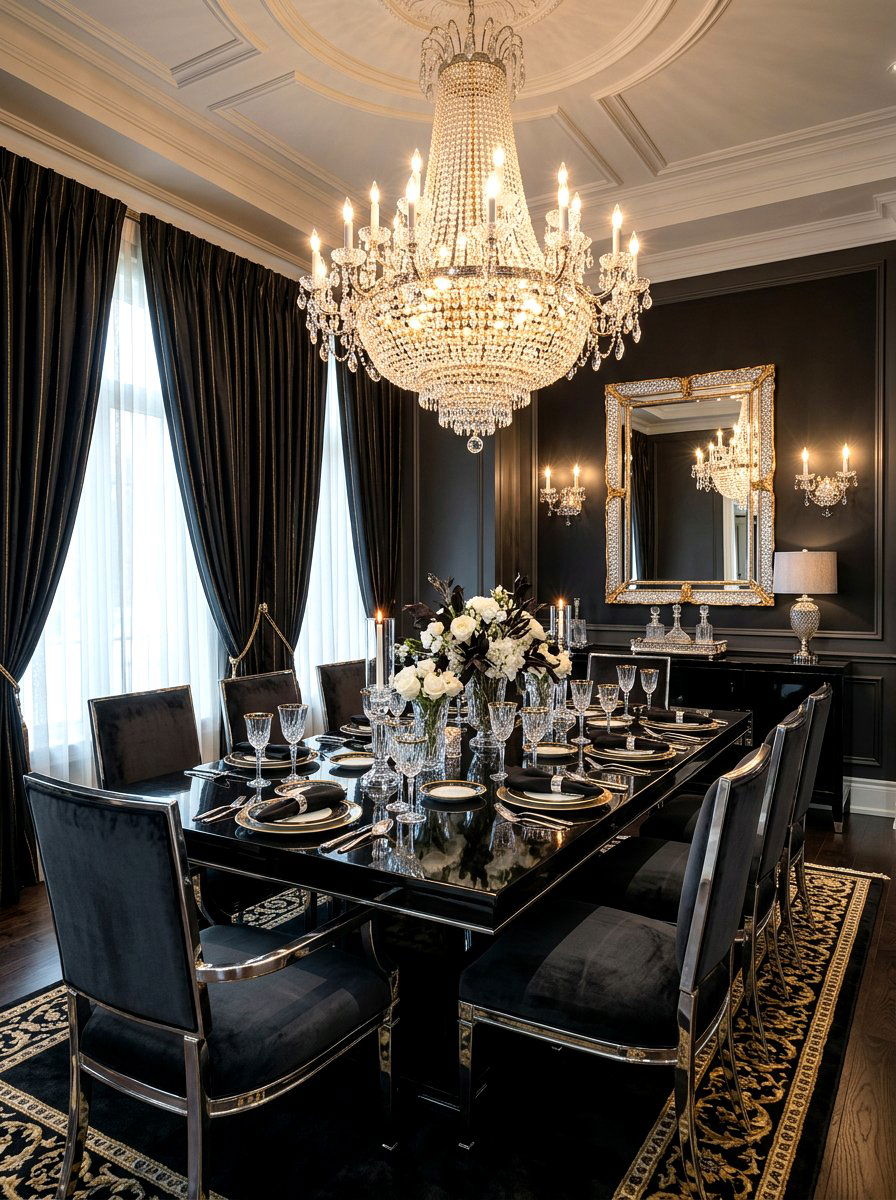 Luxury black dining room - 30 black dining room ideas