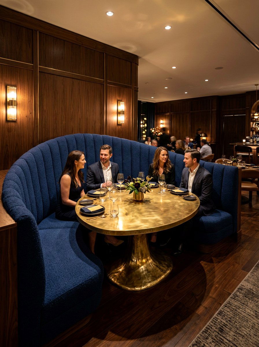 Luxury curved dining booth - 30 curved banquette ideas