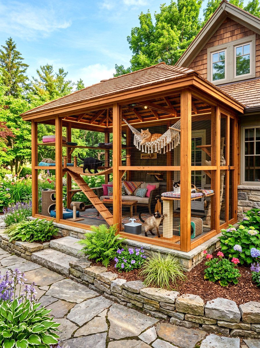 Luxury custom catio suite - 30 catio ideas