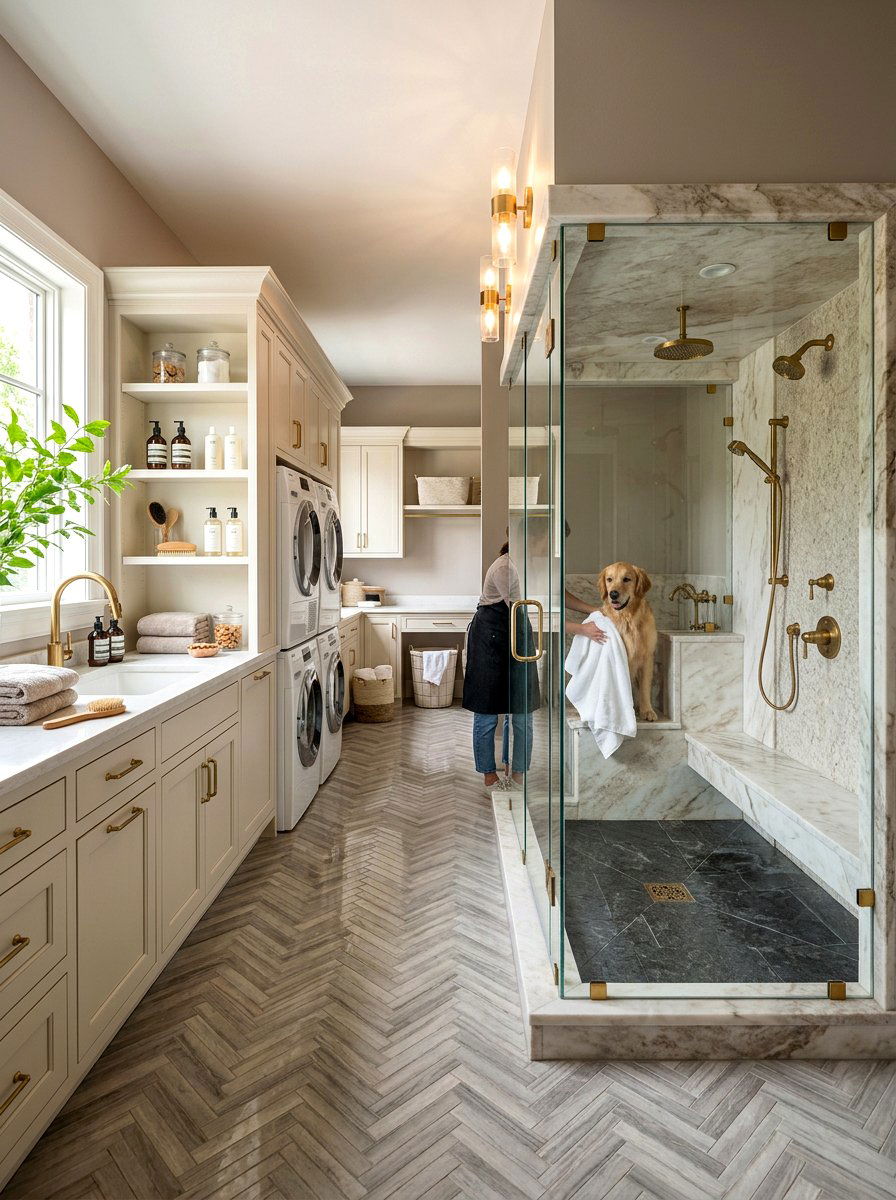 Luxury dog shower room - 30 pet washing station laundry ideas