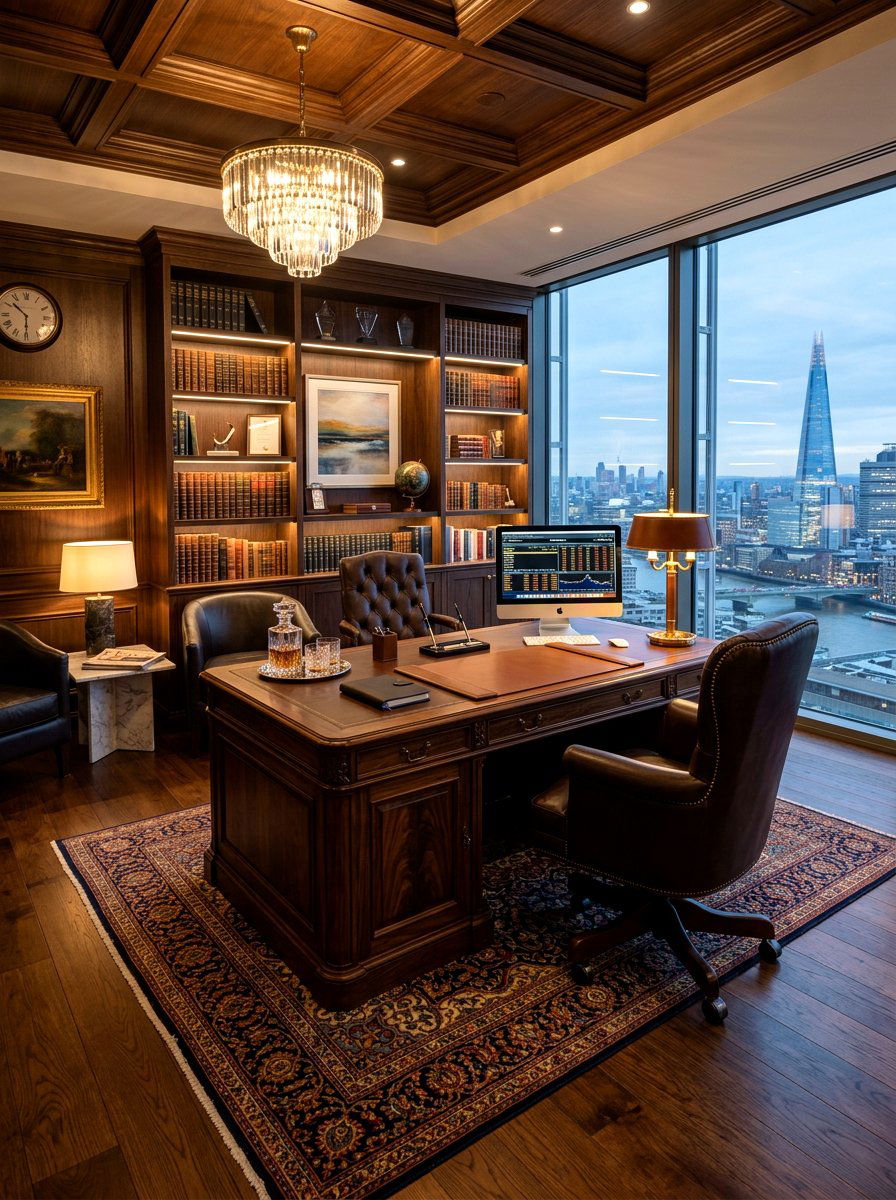 Luxury executive office - 30 feminine home studio ideas