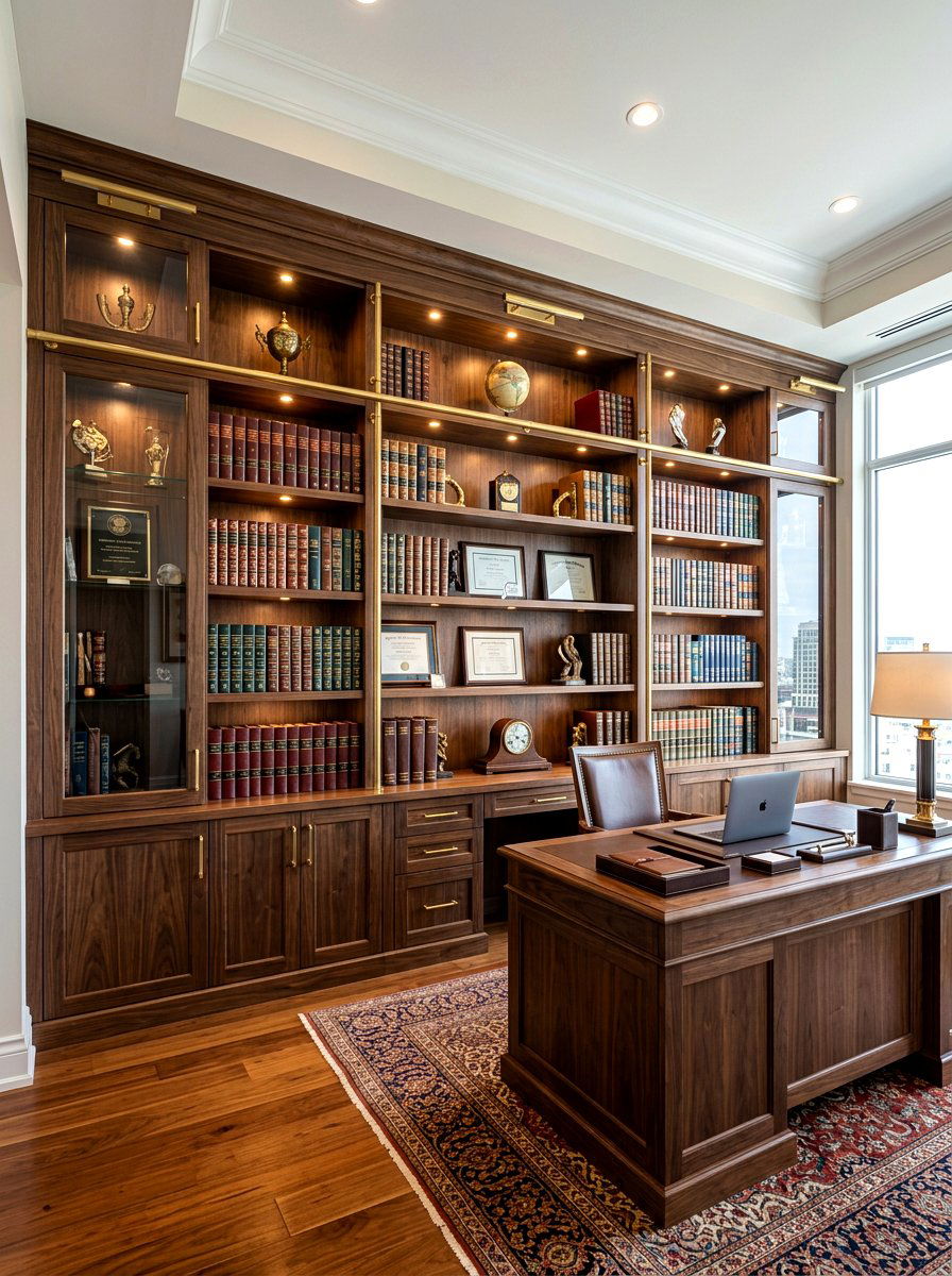 Luxury executive office shelves - 30 home office shelf ideas