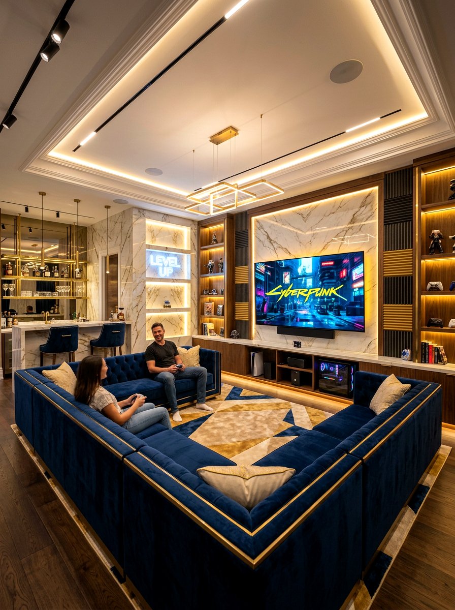 Luxury gaming room - 30 basement game room ideas