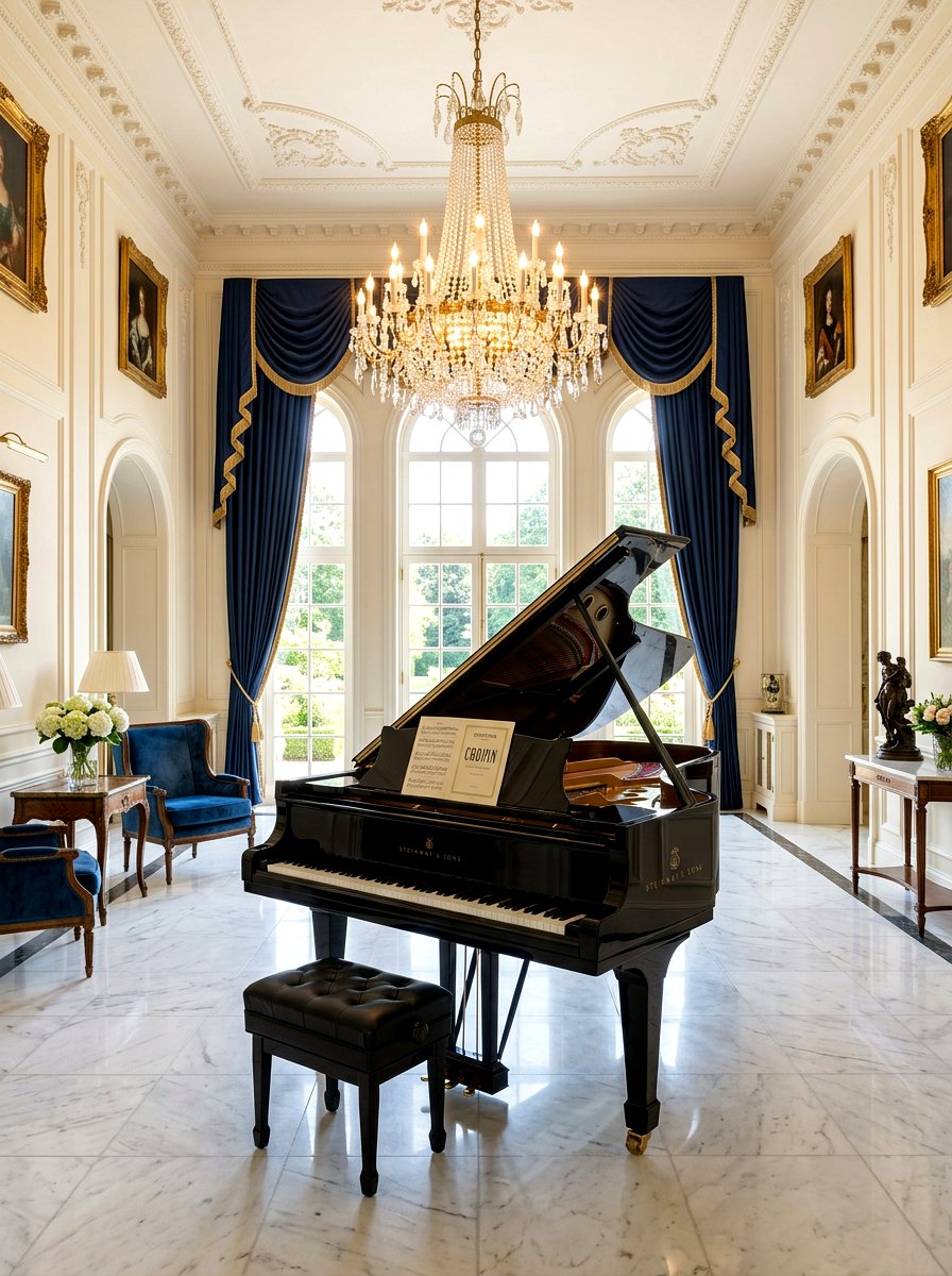 Luxury grand piano salon - 30 music practice room ideas