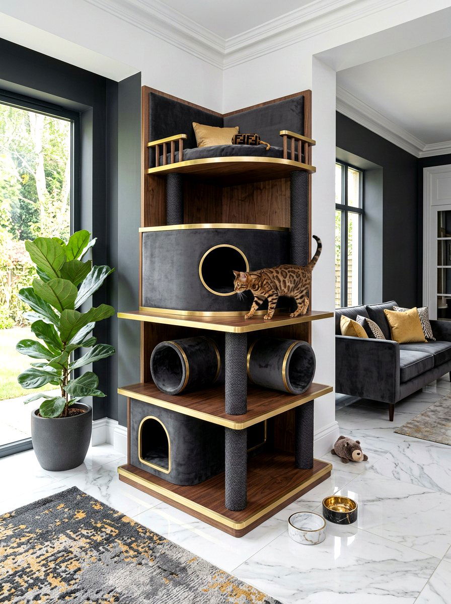 Luxury indoor cat climbing corner - 30 cat climbing corner ideas