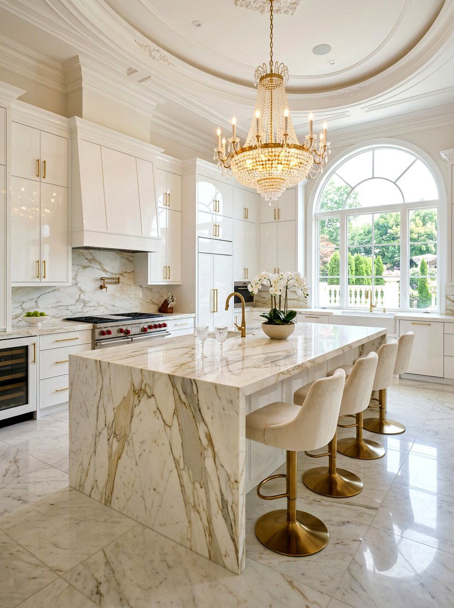 Luxury marble kitchen islands - 30 double island kitchen ideas