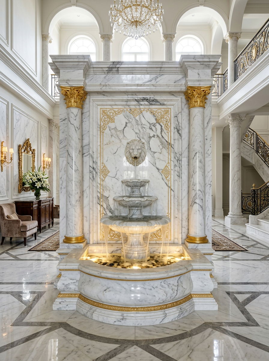 Luxury marble wall fountain - 30 wall fountain ideas