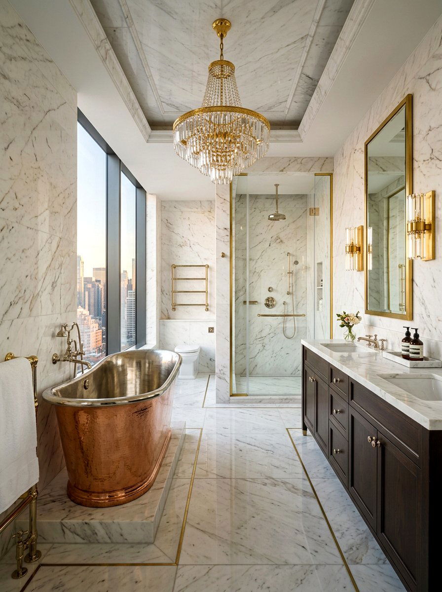 Luxury mixed metal bathroom - 30 mixed metal bathroom decor ideas