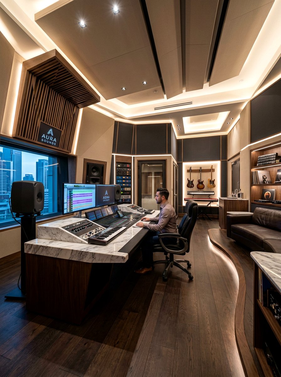 Luxury modern music suite - 30 recording room ideas