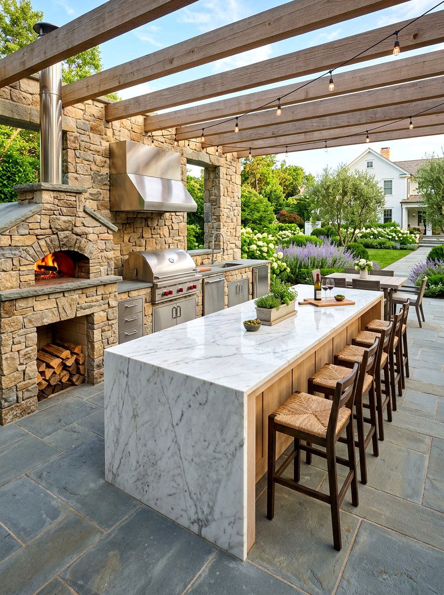 Luxury outdoor kitchen - 30 villa backyard ideas