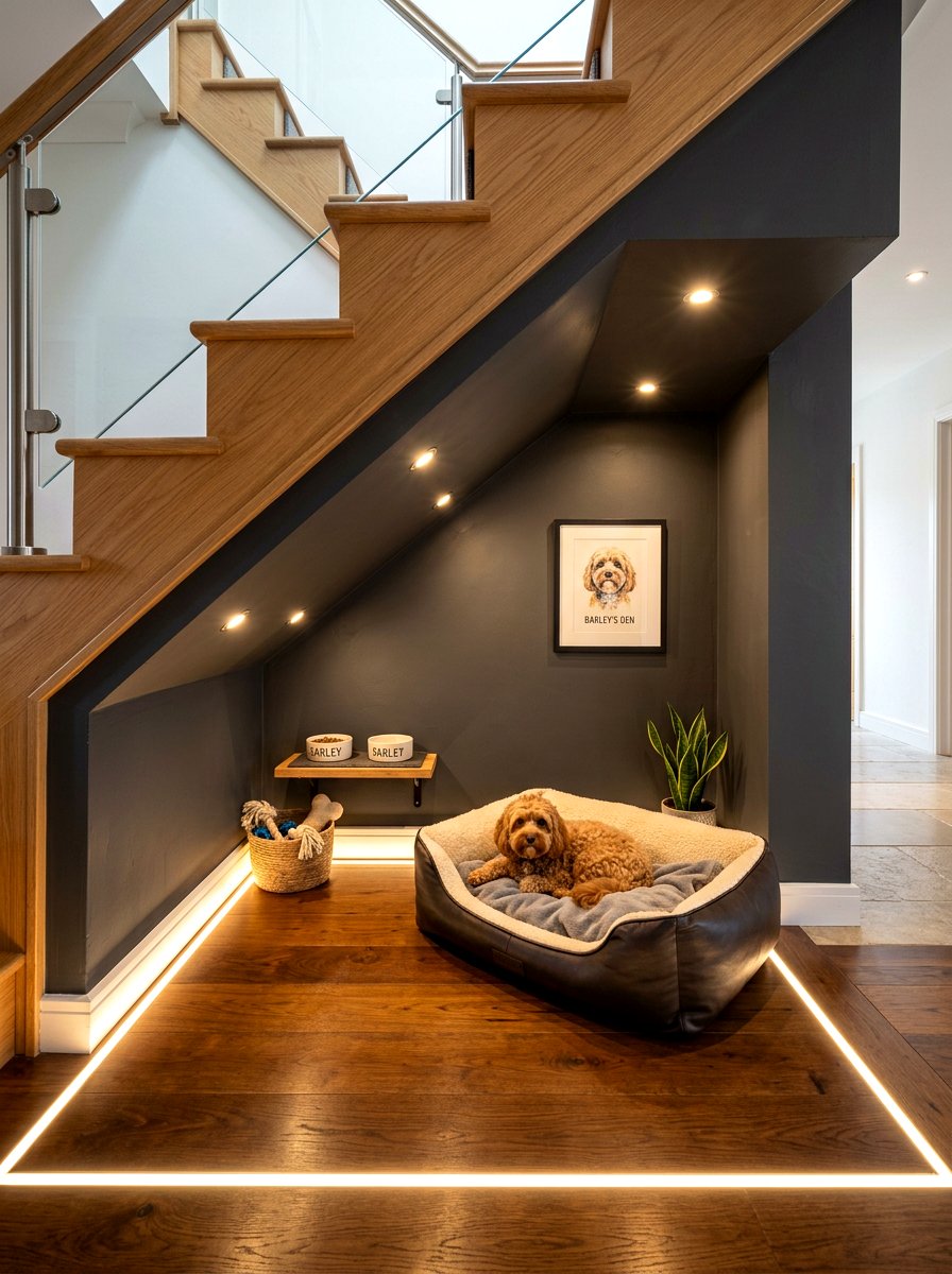 Luxury pet room lighting - 30 under stairs pet room ideas aesthetic