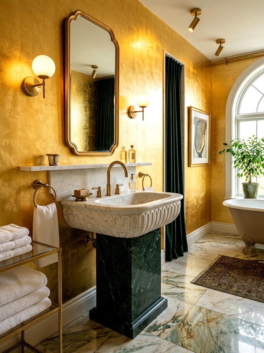 Luxury sculpted marble sink - 30 stone vessel sink ideas